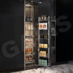 Tủ đồ khô 6 tầng, rổ nan dẹt, cánh mở