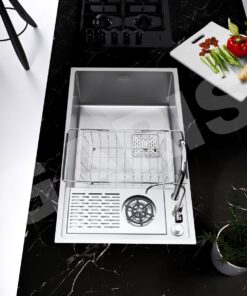 Chậu rửa 1 hố to có máy rửa cốc, chén